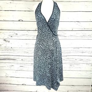 BCBGMAXAZRIA  Blue Halter Wrap Dress Small